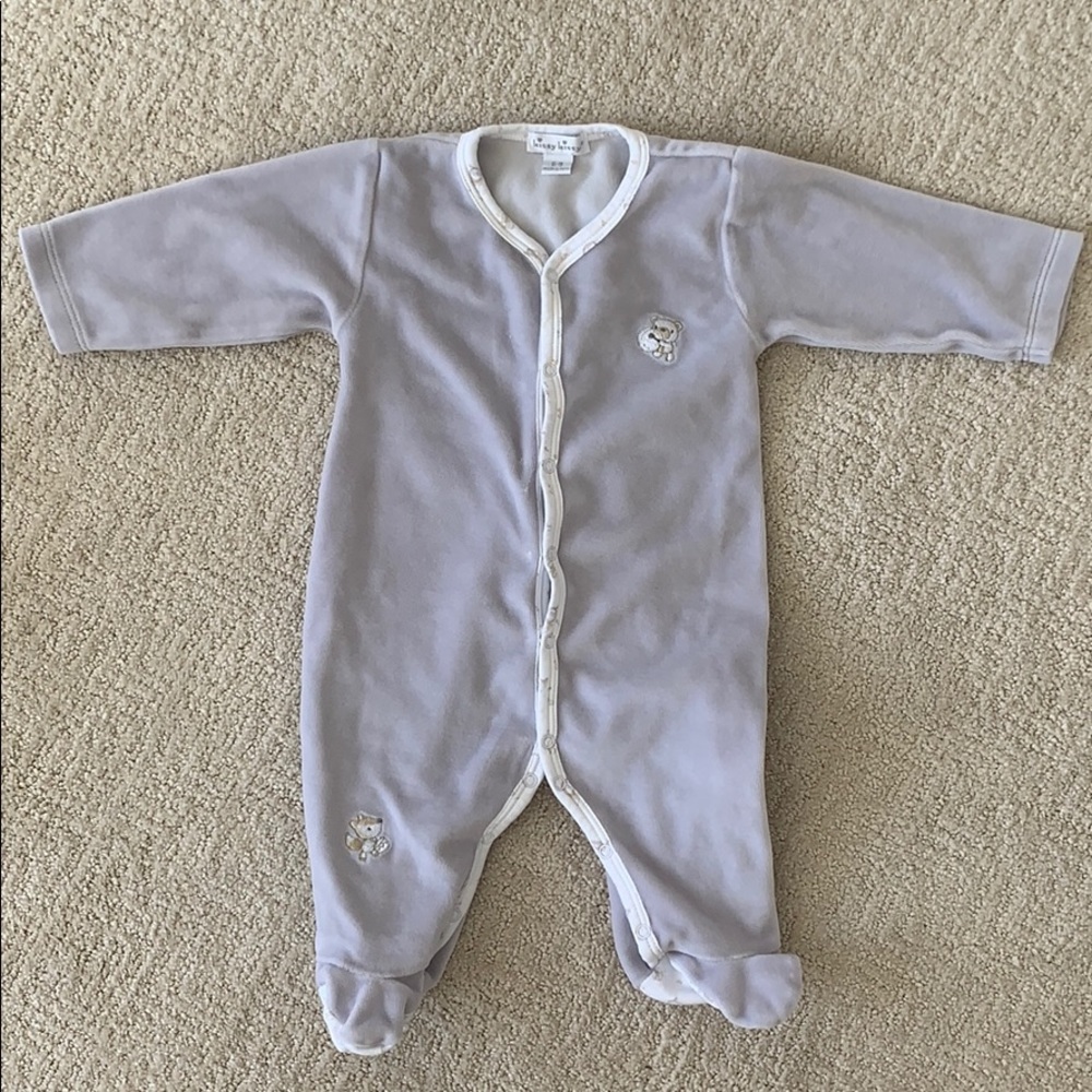 Kissy Kissy Grey Velour footie pajama